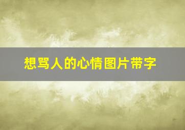 想骂人的心情图片带字