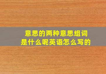 意思的两种意思组词是什么呢英语怎么写的