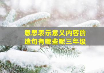 意思表示意义内容的造句有哪些呢三年级