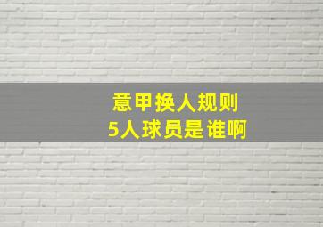 意甲换人规则5人球员是谁啊