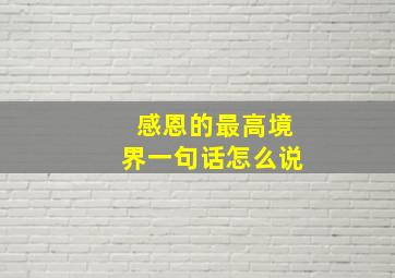 感恩的最高境界一句话怎么说