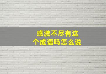 感激不尽有这个成语吗怎么说