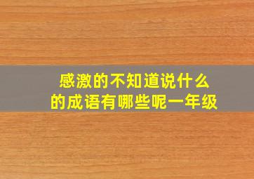 感激的不知道说什么的成语有哪些呢一年级