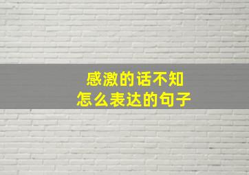 感激的话不知怎么表达的句子