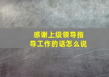 感谢上级领导指导工作的话怎么说