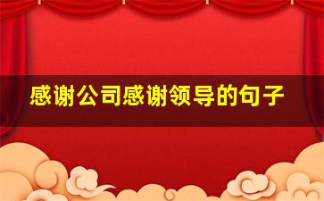 感谢公司感谢领导的句子