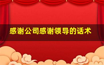 感谢公司感谢领导的话术