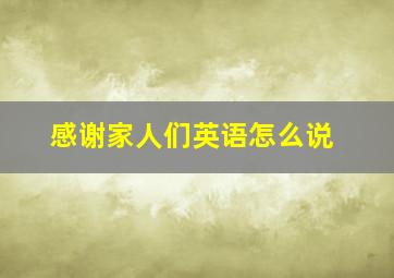 感谢家人们英语怎么说