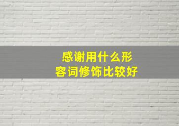 感谢用什么形容词修饰比较好