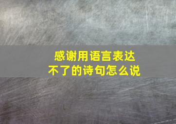 感谢用语言表达不了的诗句怎么说