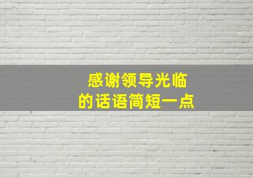 感谢领导光临的话语简短一点