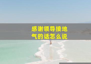 感谢领导接地气的话怎么说