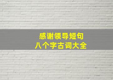 感谢领导短句八个字古词大全