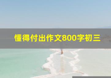 懂得付出作文800字初三