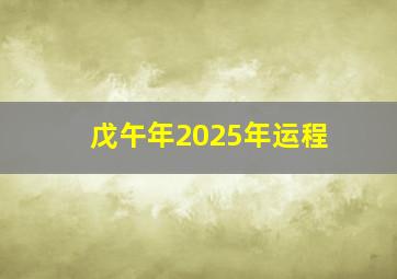 戊午年2025年运程