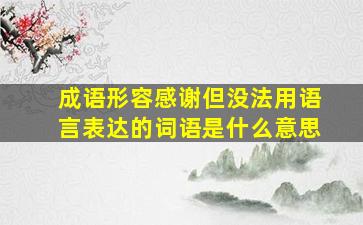 成语形容感谢但没法用语言表达的词语是什么意思