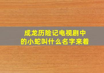 成龙历险记电视剧中的小蛇叫什么名字来着