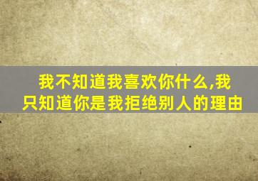 我不知道我喜欢你什么,我只知道你是我拒绝别人的理由