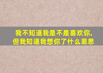 我不知道我是不是喜欢你,但我知道我想你了什么意思