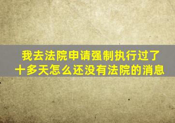 我去法院申请强制执行过了十多天怎么还没有法院的消息