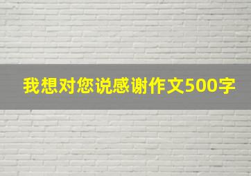 我想对您说感谢作文500字