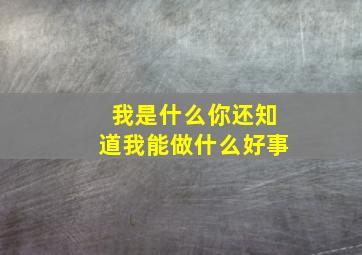 我是什么你还知道我能做什么好事