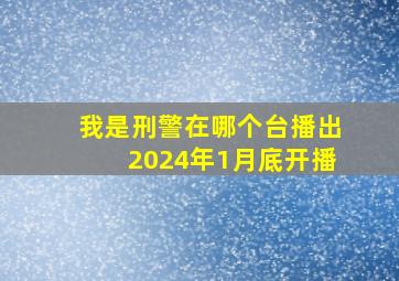 我是刑警在哪个台播出2024年1月底开播