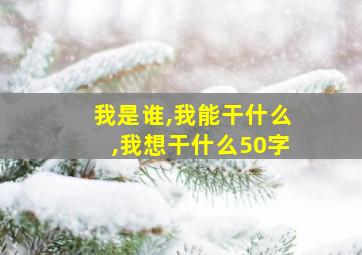 我是谁,我能干什么,我想干什么50字