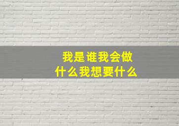 我是谁我会做什么我想要什么