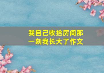 我自己收拾房间那一刻我长大了作文