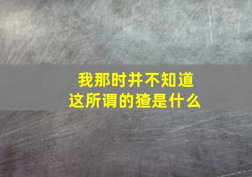 我那时并不知道这所谓的猹是什么