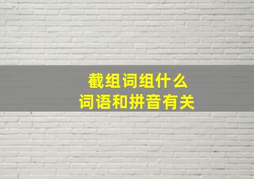 截组词组什么词语和拼音有关