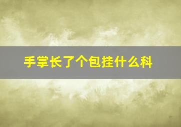 手掌长了个包挂什么科