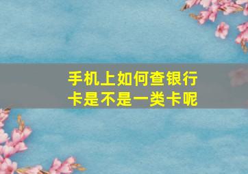 手机上如何查银行卡是不是一类卡呢