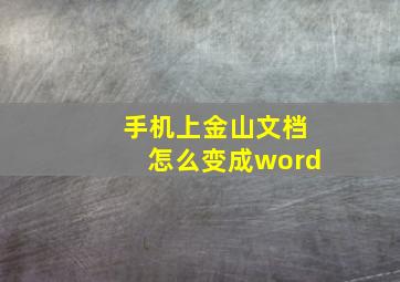 手机上金山文档怎么变成word