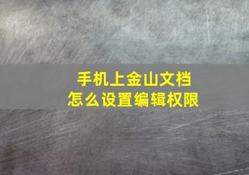 手机上金山文档怎么设置编辑权限