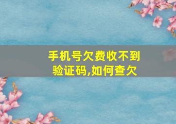 手机号欠费收不到验证码,如何查欠