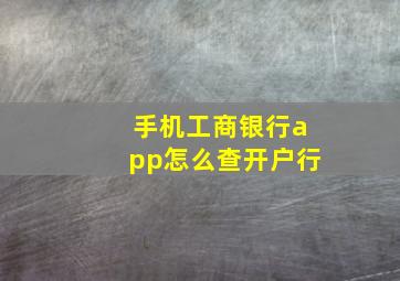 手机工商银行app怎么查开户行