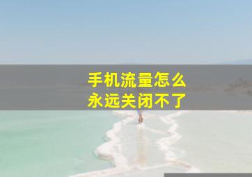 手机流量怎么永远关闭不了