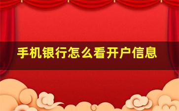 手机银行怎么看开户信息