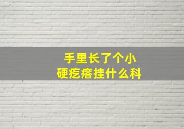 手里长了个小硬疙瘩挂什么科