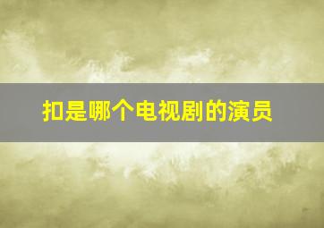 扣是哪个电视剧的演员