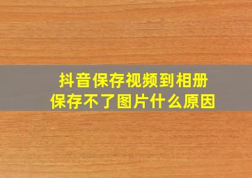 抖音保存视频到相册保存不了图片什么原因