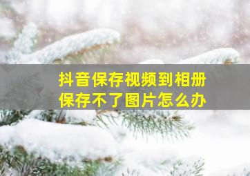 抖音保存视频到相册保存不了图片怎么办