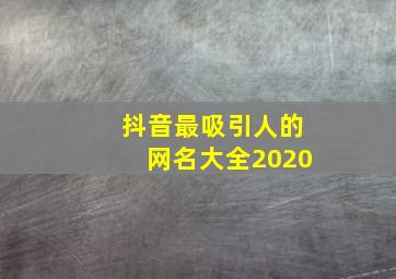 抖音最吸引人的网名大全2020