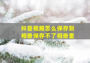 抖音视频怎么保存到相册保存不了相册里