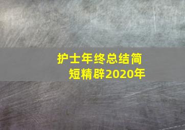 护士年终总结简短精辟2020年