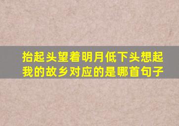 抬起头望着明月低下头想起我的故乡对应的是哪首句子