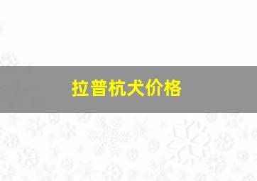 拉普杭犬价格