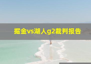 掘金vs湖人g2裁判报告